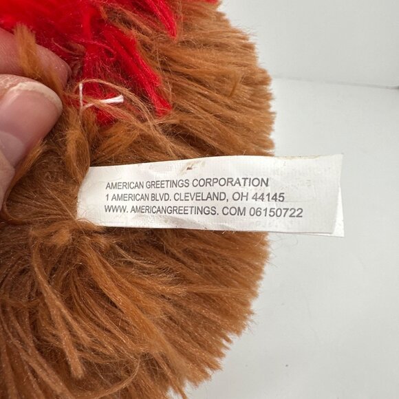 Hedgehug Plush Stuffed Animal 10" Soft Furry Brown Red Valentines Gift Fuzzy - Picture 5 of 8